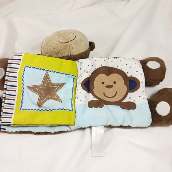 Carter's Baby Soft Book Brown Monkey Plush Stuffed Animal Rattle Crinkle Pages - Picture 7 of 8